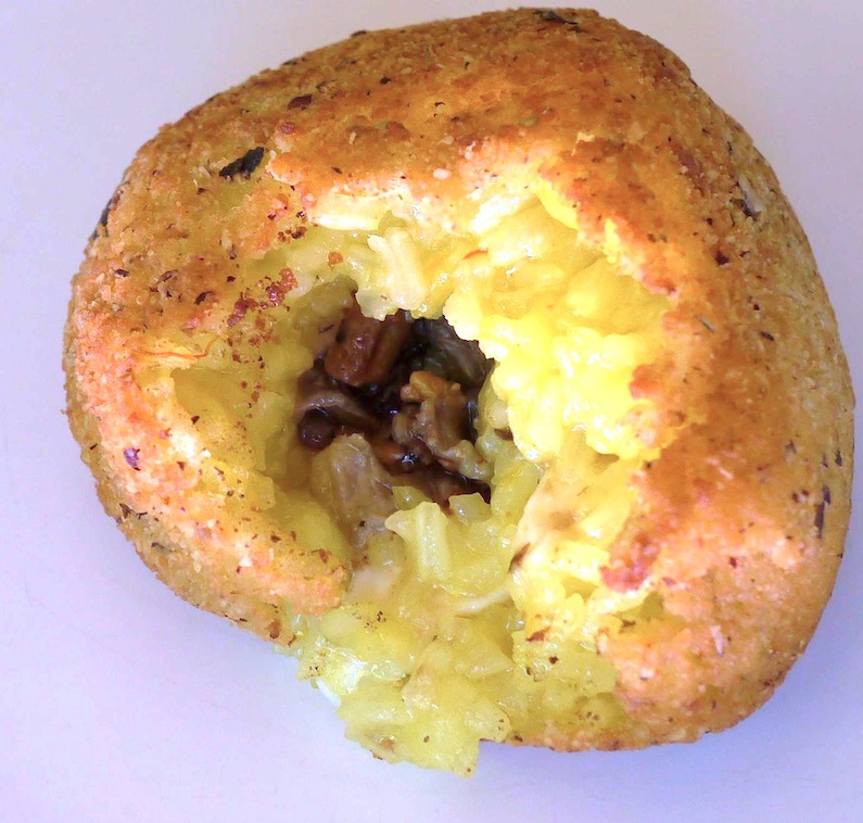 arancini aux coulemelles panés à la noisette